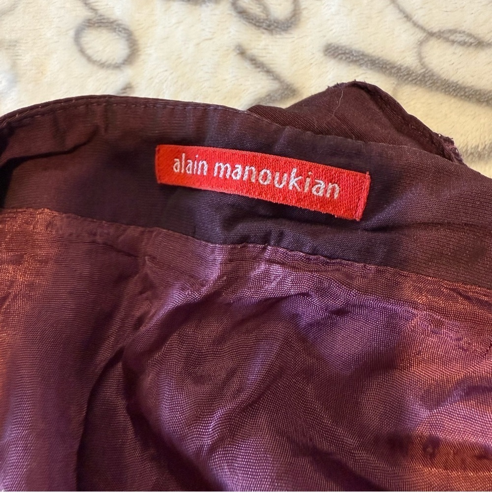 Alain Manoukian | women's 26'' vintage y2k burgundy midi skirt with ruffles - Picture 6 of 6